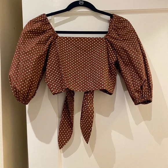 Faithfull the Brand Raylee tie-front polka-dot cotton-poplin top - Picture 4 of 4